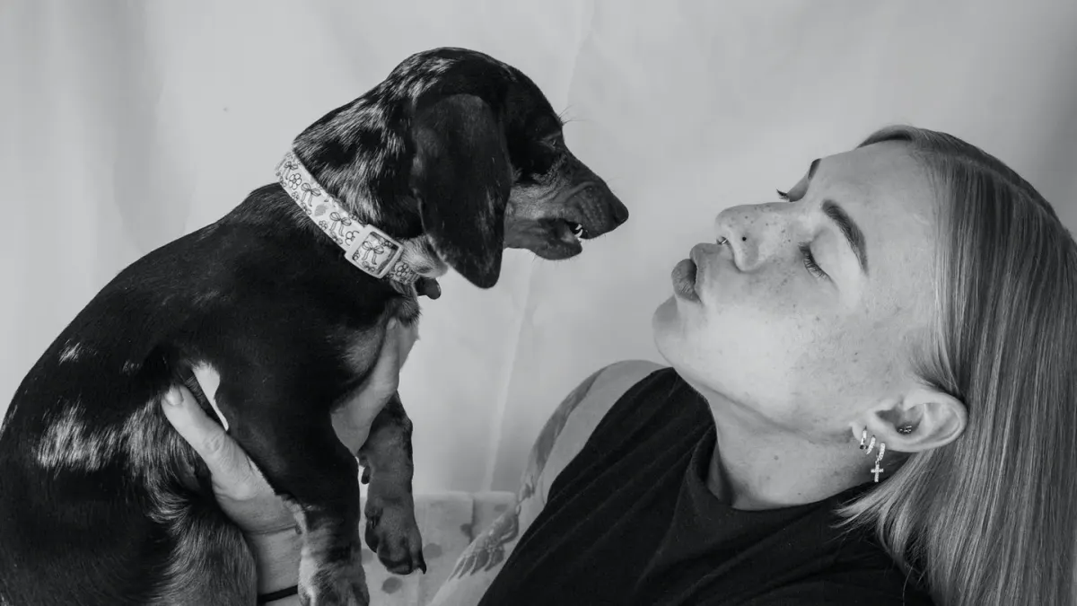 Dog and owner together